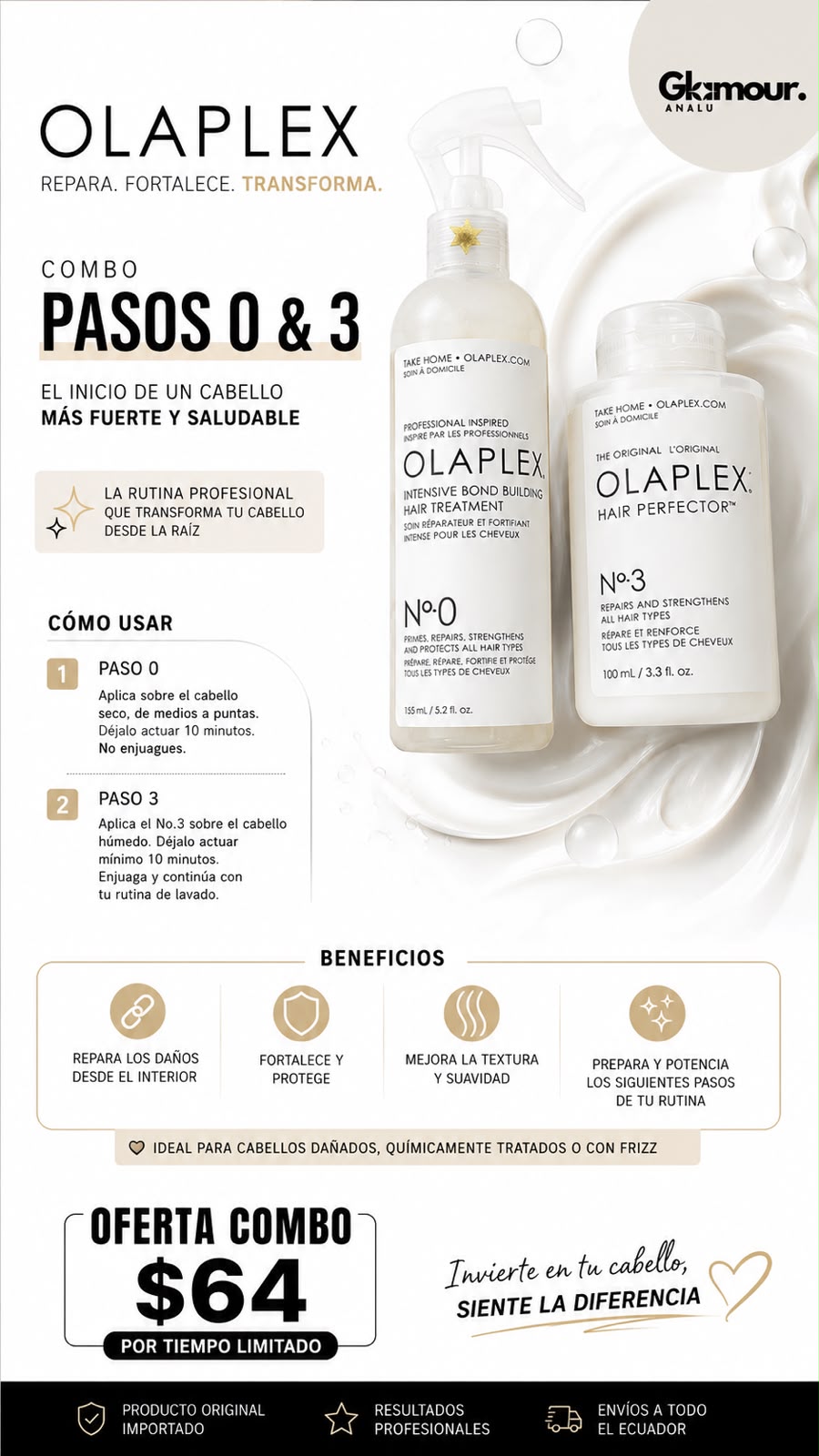 Combo OLAPLEX Nº0 + Nº3 — Reparación intensiva